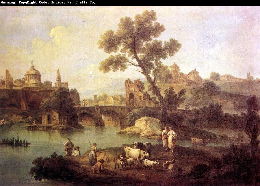 ZAIS, Giuseppe Landscape with River and Bridge